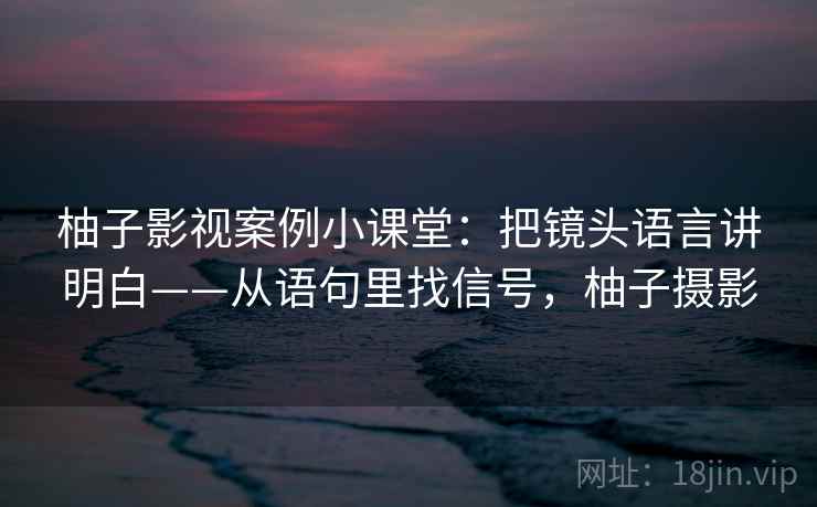柚子影视案例小课堂：把镜头语言讲明白——从语句里找信号，柚子摄影